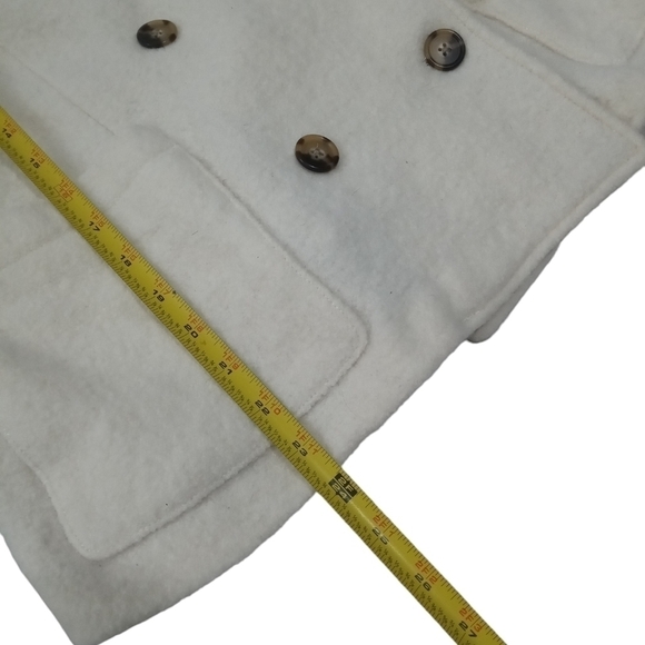 J Crew Women’s Wool Ivory Stadium Double Breasted Patch Pocket PeaCoat SZ 14 - Picture 9 of 9
